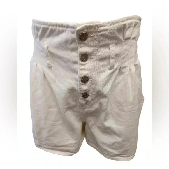 Zara White Button Fly High  Rise Walking Shorts Size Small - Picture 5 of 9